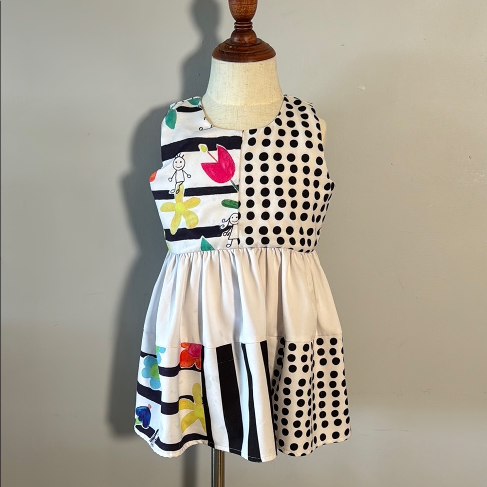 Colorful Polka Dot and Floral Dress